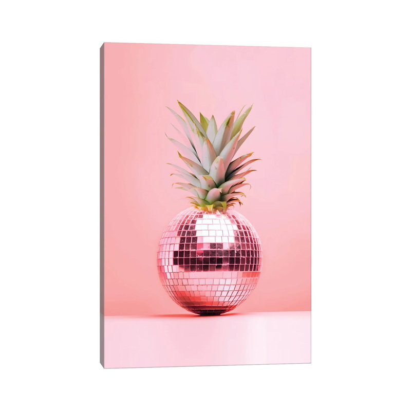 «Peach Fuzz Pineapple», reproduction d'art sur toile tendue, H 26 po x l 18 po, Toile tendue, Ne s’applique pas