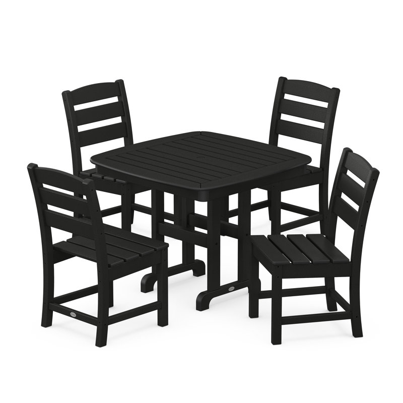 Lakeside 5-Piece Side Chair Dining Set, Black