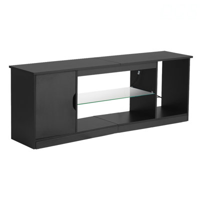 TV Stand For Tvs Up To 65 In Modern Entertainment Center With Glass Shelf, TV Stand