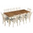 Deral 8 - Person Farmhouse Rectangular Solid Wood Dining Set,Brown/White-907530382-907530381
