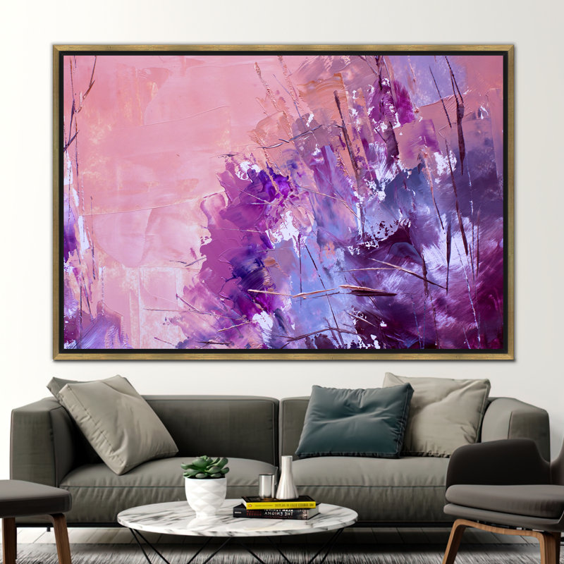 Reproduction colorée, art mural rose et mauve, toile mauve, imprimé contemporain, art abstrait sur toile, œuvre d'art rose, œuvre d'art