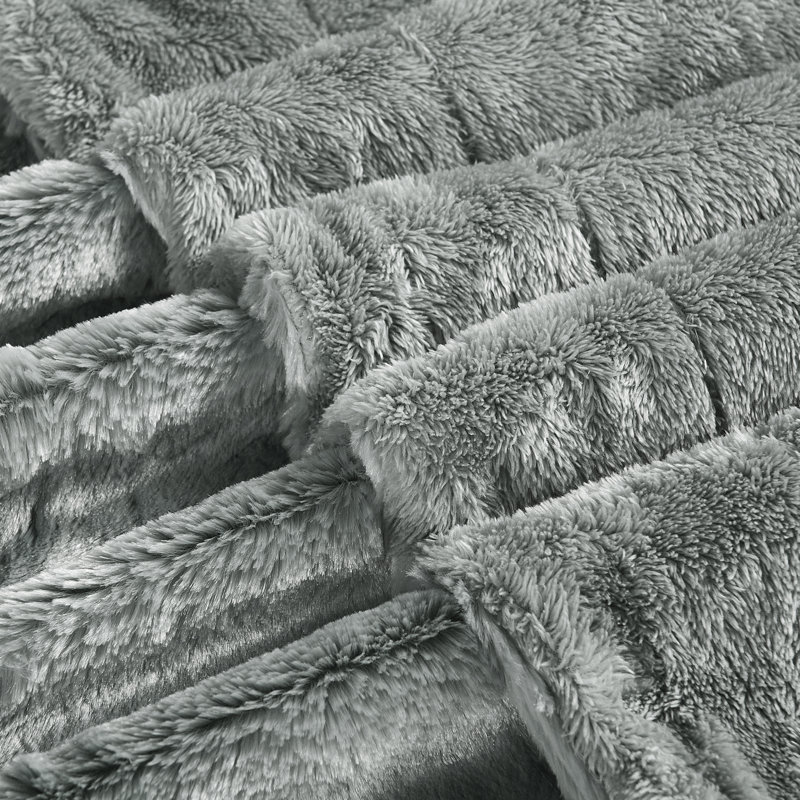 Couverture jetée imitation fourrure unie, Corde, L 80 po x l 60 po