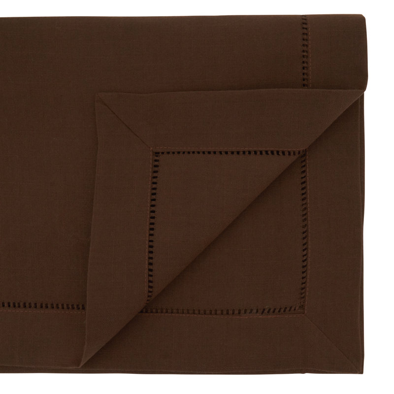 Emmeline Solid Color Table Runner, Brown, 72" L x 16" W