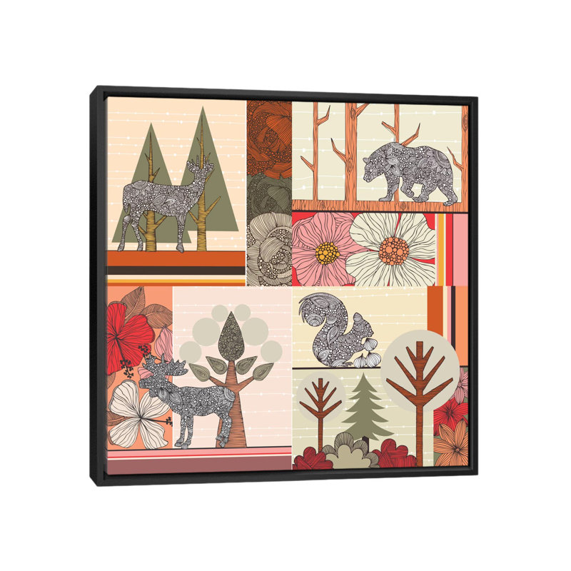 Woodland, impression sur toile tendue, H 26 po x l 26 po x P 1,5 po, Cadre noir