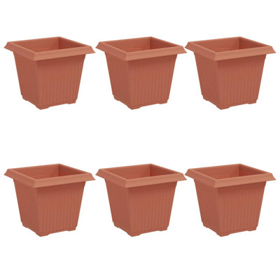  Square Flower Pot 6 Pcs Plastic