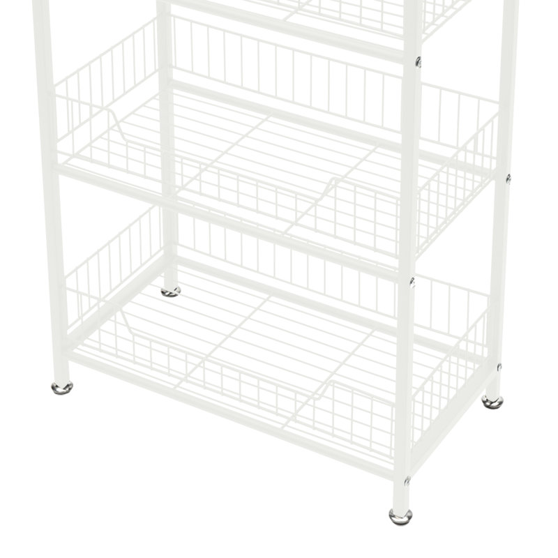Maurisha 19.68'' W Metal Storage Rack with Wheels, White