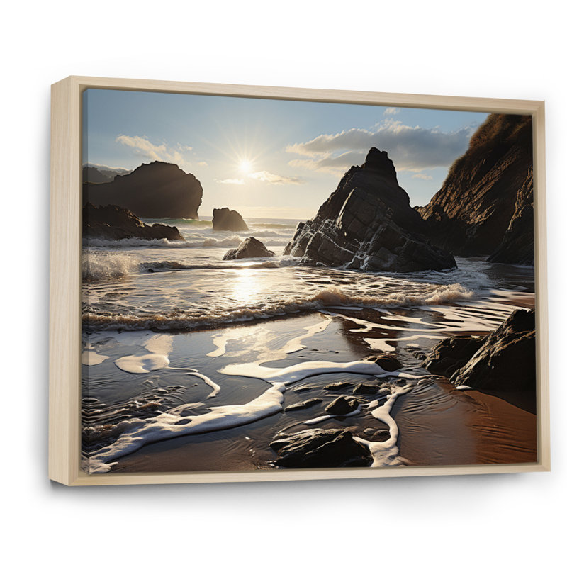 Photo de plage ensoleillée littoral II - paysages, impressions sur toile, H 34 po x l 44 po x P 1,5 po