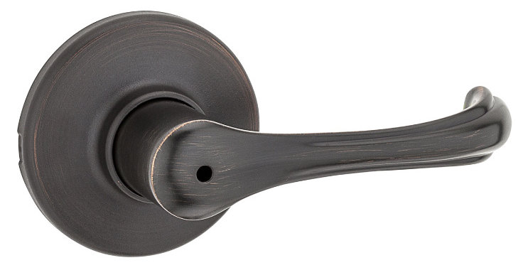 Dorian Privacy Door Lever, 6 Way Adjustable Latch, Venetian Bronze