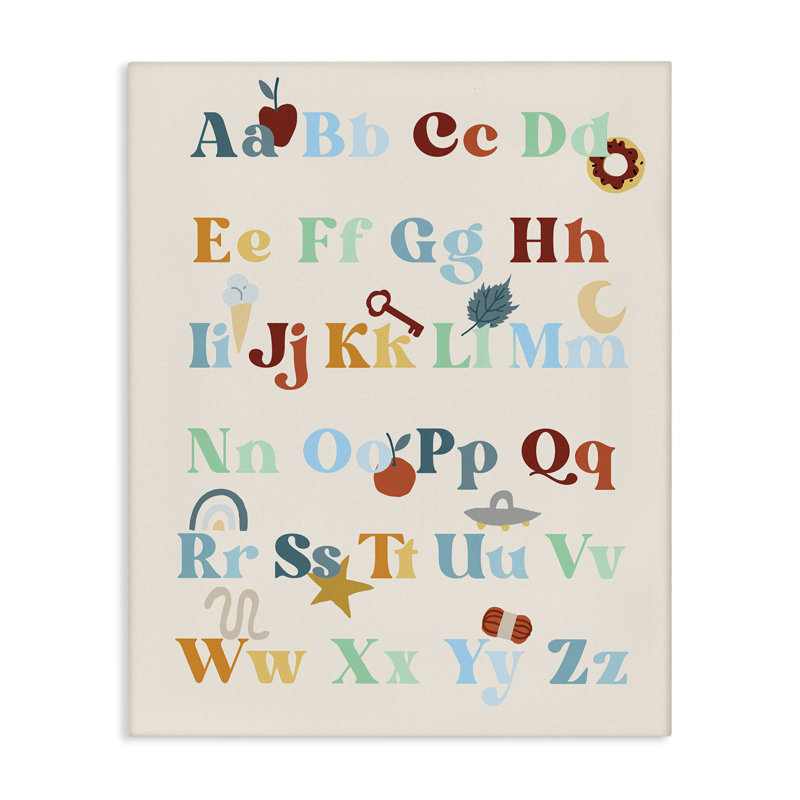 «Boy's Alphabet», art mural sur toile par Daphne Polselli, H 20 po x l 16 po