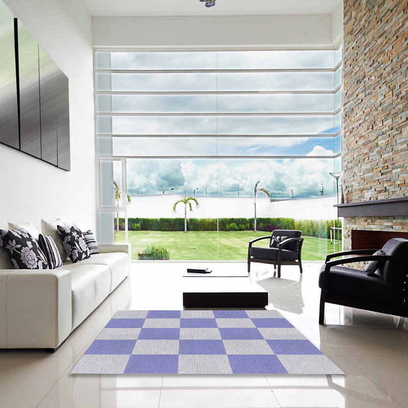 Tapis de zone lavande à motifs, Carré 5 pi