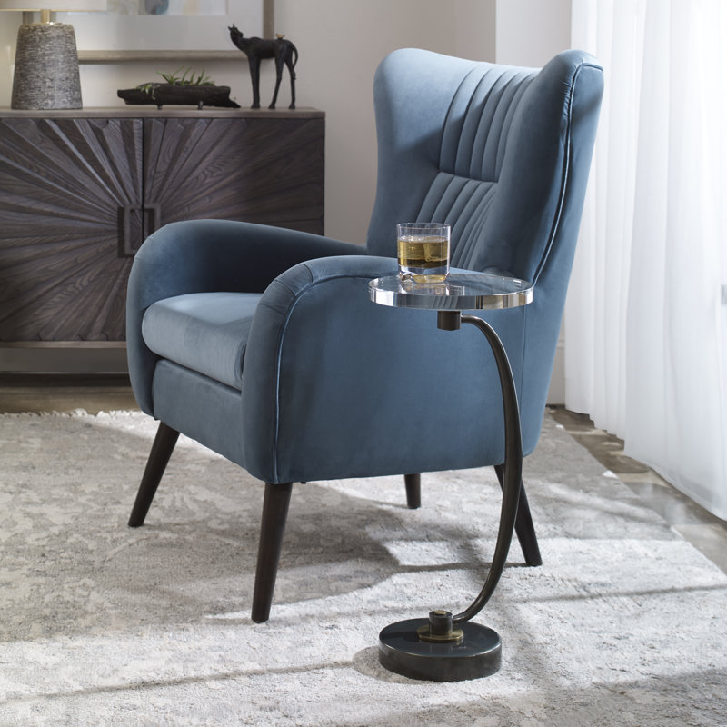 Waveney Glass End Table, Black