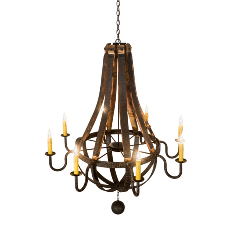 Barrel Stave 8 - Light Chandelier