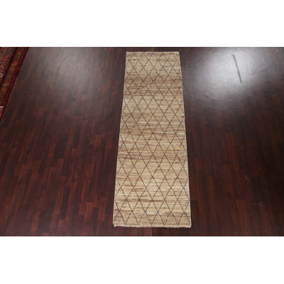 Winefred One-of-a-Kind Size: 3'3" X 10'1" New Age Runner Wool Area Rug in Beige