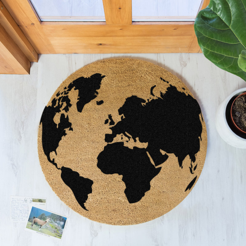 Purdue Non-Slip Indoor Doormat, Black/Beige