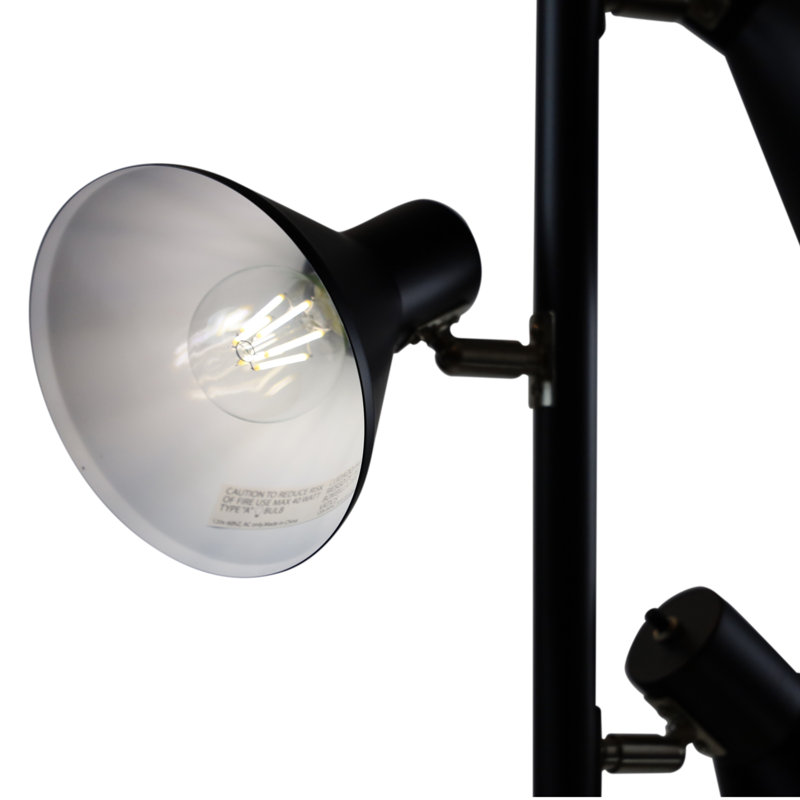 Lampe sur pied à branches 64 "Ankoor, Noir