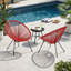 Ensemble de 2 chaises en osier d'extérieur modernes avec structure en acier-129519718