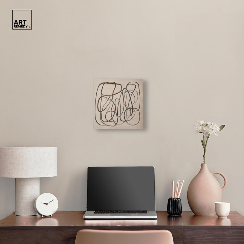 «Unbroken Line I» par Boho, art abstrait , Toile tendue, H 12 po x l 12 po