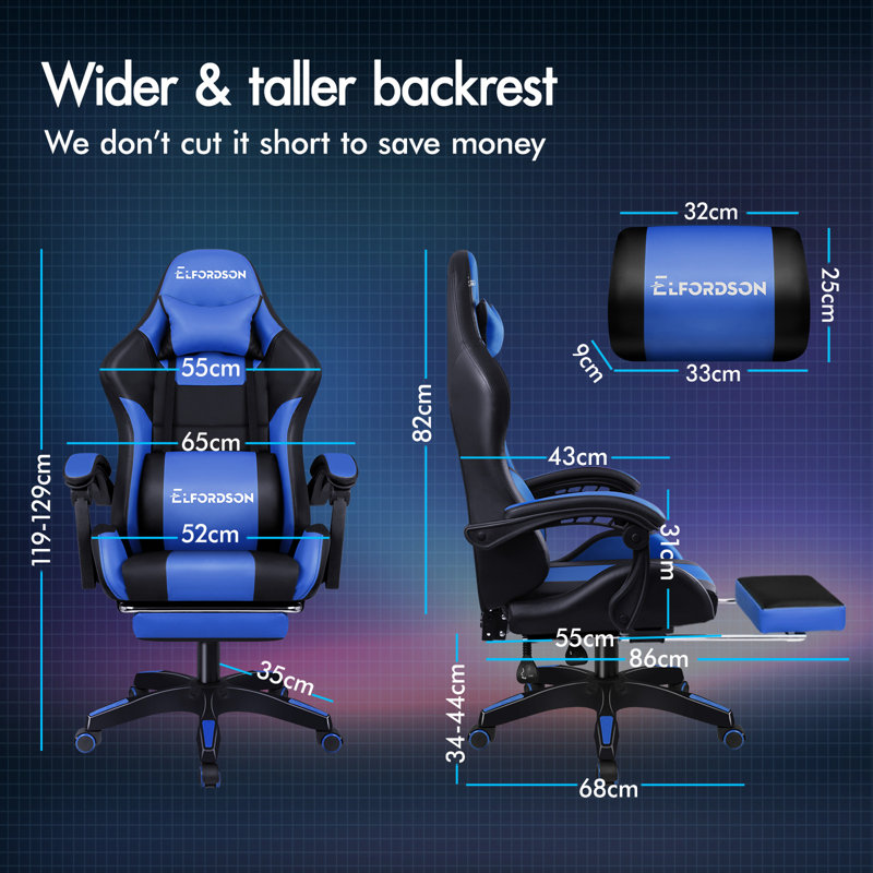 Gaming Chair With Extra Large Pillow
