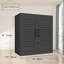 Armoire murale en métal, armoire de rangement murale avec serrure et poignée, armoire murale de garage avec tablettes réglables pour garages, espaces de rangement, sous-sols