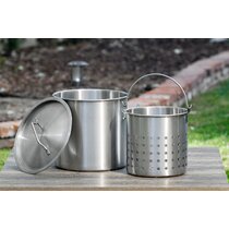 ARC 40QT Stainless Steel Stockpot For Seafood Boil Crawfish Boil Pot,Crab  Boil Shrimp Boil Turkey Fryer Pot with Basket Divider and Hook, Lobster  Tamale Steamer Pot Outdoor Cooking And Home Brewing 