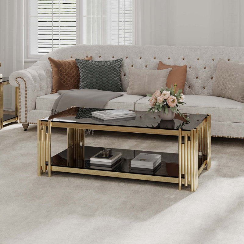 48" Wide Rectangular Coffee Table, Black