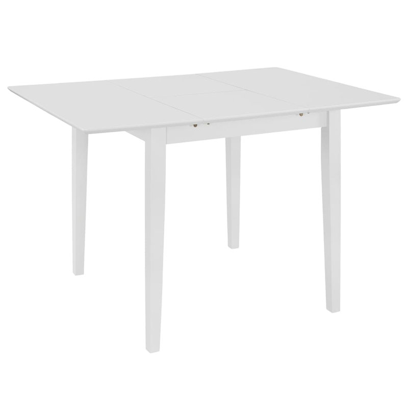 Grady Extendable Solid Wood Base Dining Table, White, White