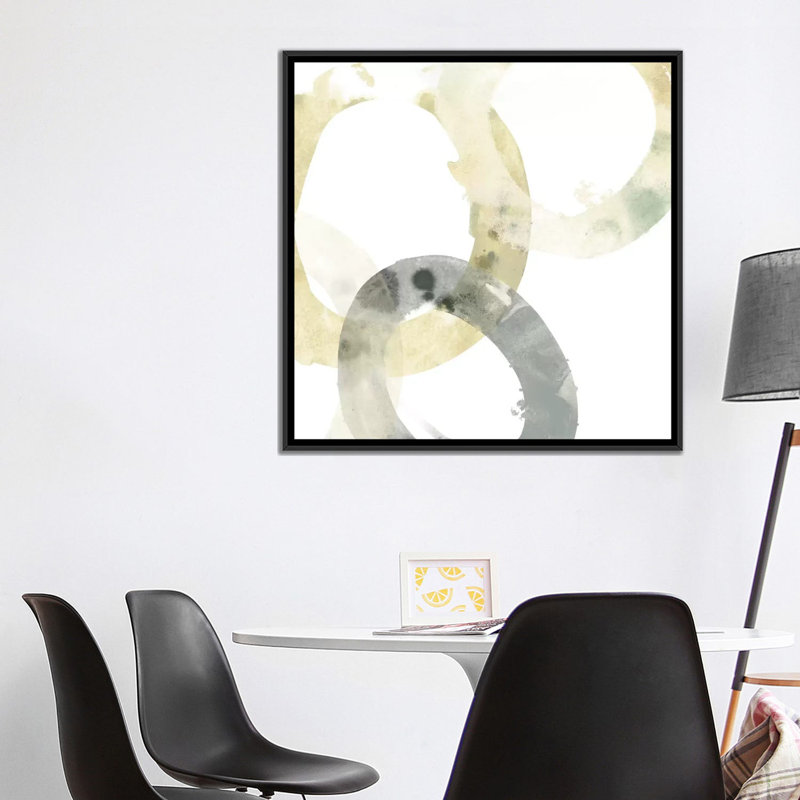 « neutral halo i », impression sur toile, H 18 po x l 18 po x P 1,5 po, Toile avec cadre flottant noir, Pas de tapis