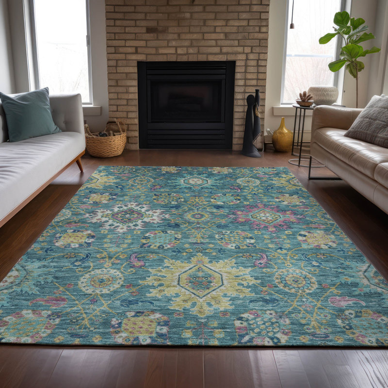 Machine Washable Indoor/Outdoor Jacinto ACN2151 Medallions Rug, Rectangle 3' x 5'