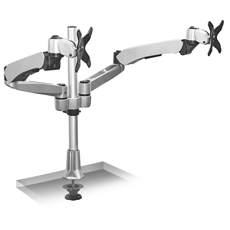 Dual Spring Arm Adjustable Universal 2 Screen Desk Mount
