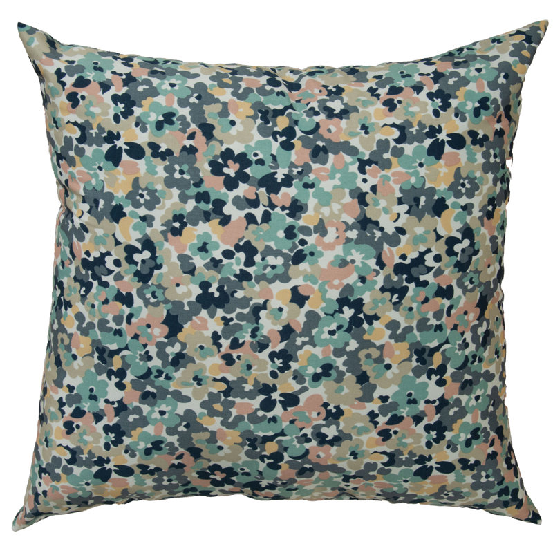 22" x 22" Multicolor Floral Canvas Indoor/Outdoor Throw Pillow