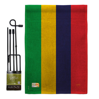Double Sided 18.5'' H x 13'' W Burlap Flag Set