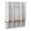 Arbre d'entrée de style campagnard avec 4 crochets cachés, banc polyvalent en noyer avec 8 portes, armoire à chaussures d'entrée avec compartiments ouverts-118027548