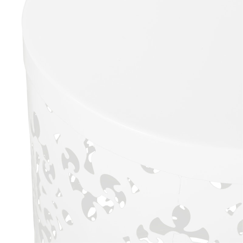 Metal S/2 End Tables, Modern Style With Iron Cut Enhancement, White Finish Table , Flair Addition, Color, White