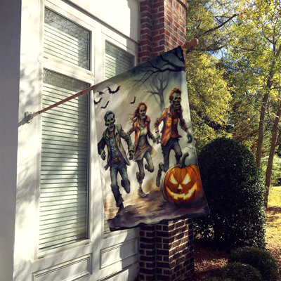 Double Sided 40'' H x 28'' W Polyester Halloween House Flag