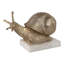 Sculpture d'escargot doré sur base de marbre pour la décoration intérieure - Objets décoratifs et statues pour tablette, décor de cuisine ou de salon - décor de figurine - 6,5 po, doré