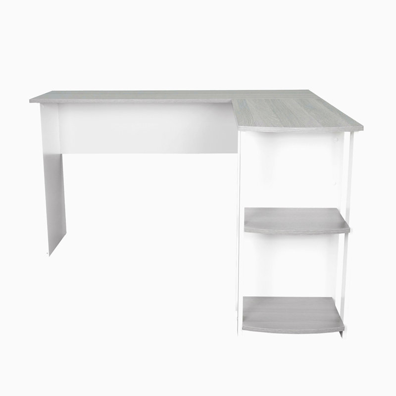 Bureau moderne en L avec tablettes latérales Techni Mobile
