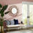 Modern Metal and Glass Wall Mirror with Openwork Frame - Contemporary Round Decorative Accent.-1654704557