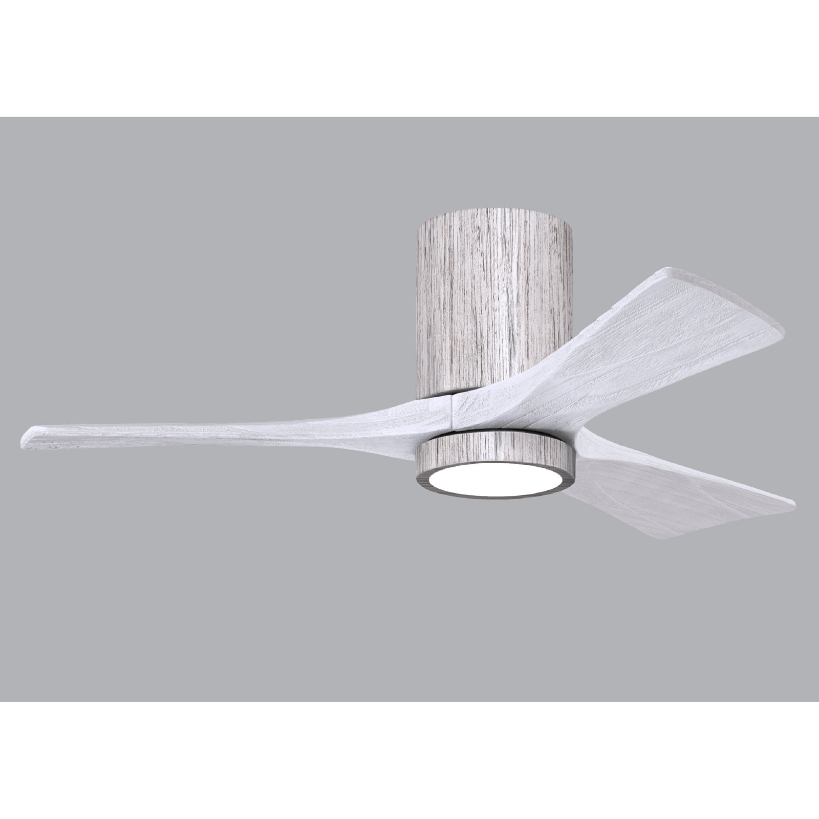 Olivier 3 Blade Ceiling Fan with LED Light Kit, Matte White, Barn Wood Tone, 42"