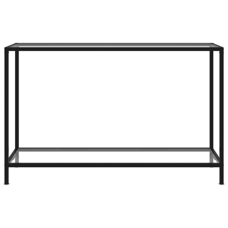 Caspar Glass Top Console Table, Black, 120 x 35 x 75 cm, with Feet