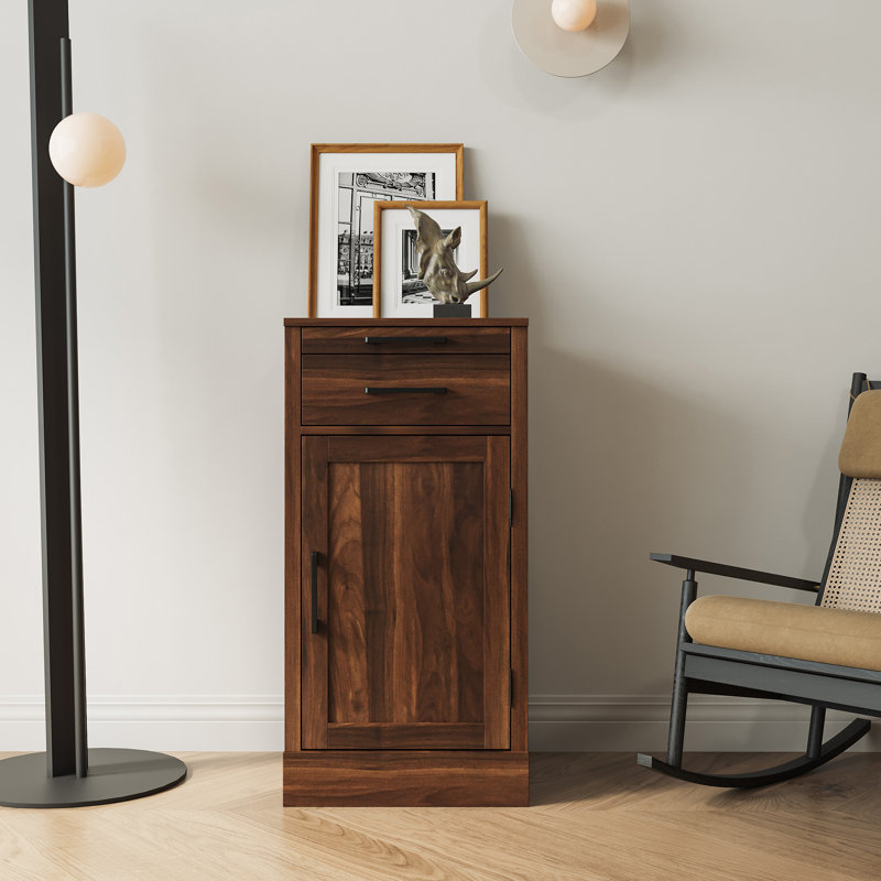 Modular Brown Walnut Buffet Cabinet For Dining - Stylish And Functional Storage Large Capacity Wine Bar With Room, Brown