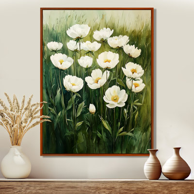 Art de mur de pivoines de Barnhill II dans l'herbe ouverte - pivoines