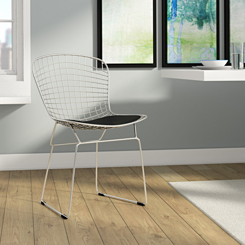 Ellisville 18.25'' H Leatherette Upholstered Side Chair, Black