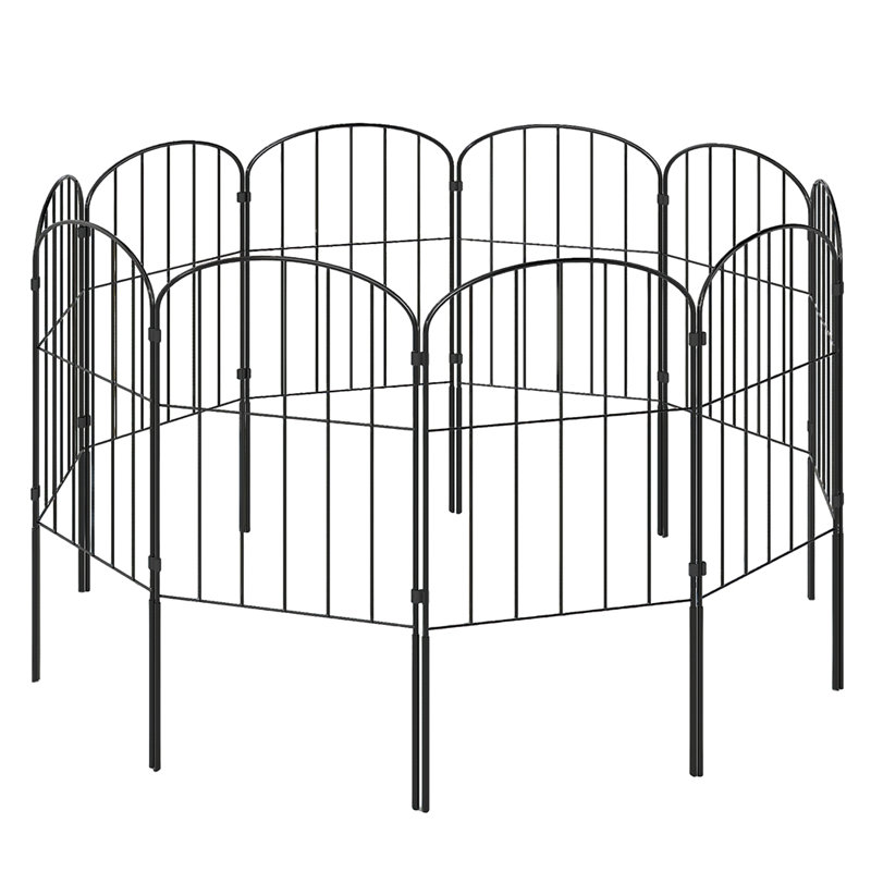 61 cm H x 32 cm W Fence Panels Fencing with 10 Panel(s) Included, Black