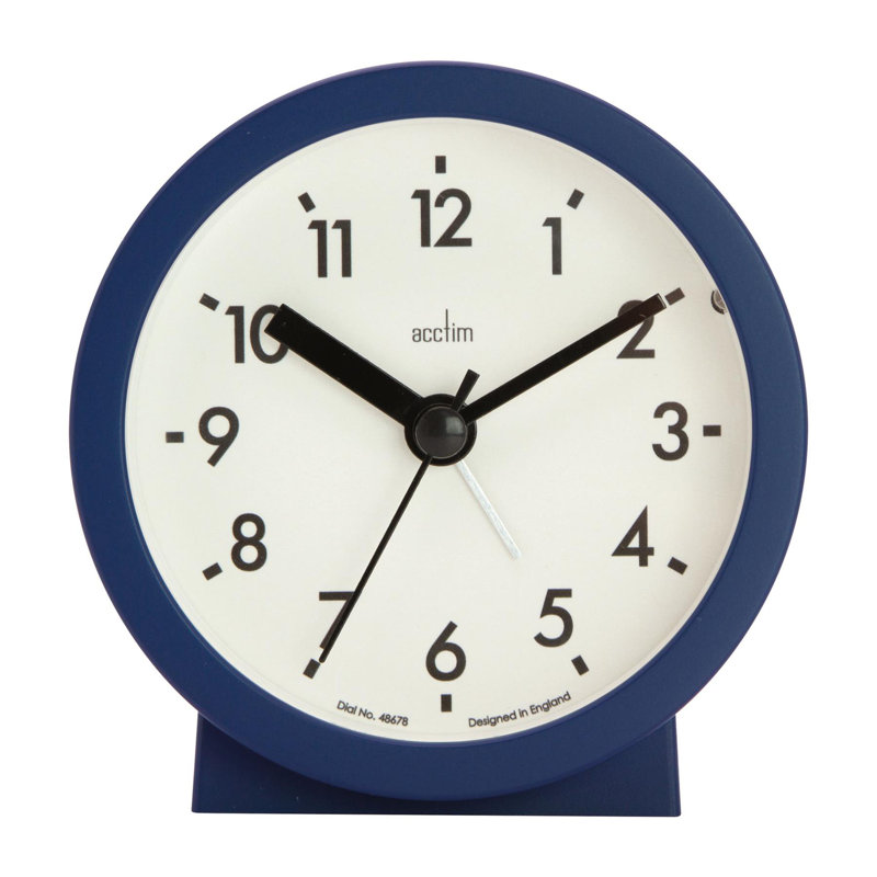 Acctim Gaby Small Analogue Contemporary Beside Alarm Clock, Midnight