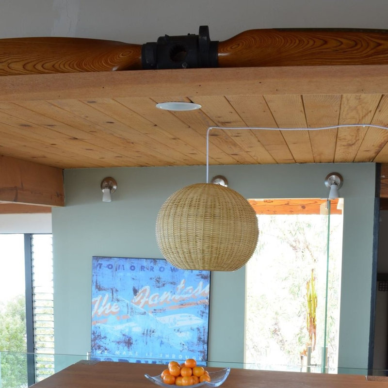 Luminaire suspendu sphère 1 lumière Tierra, Naturel