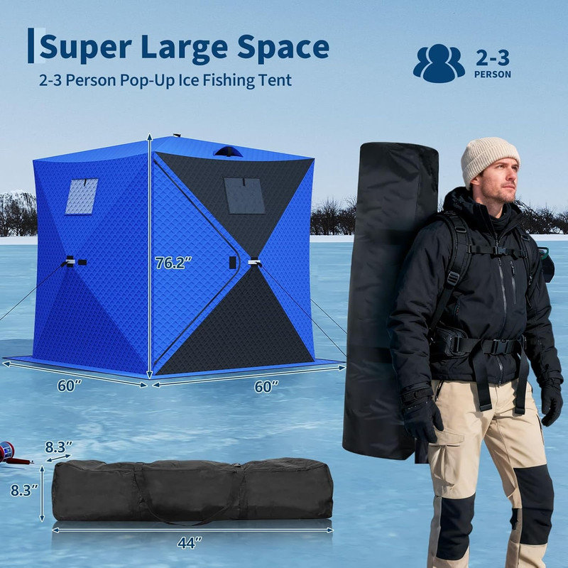 Abri de pêche Pop Up Ice, Bleu