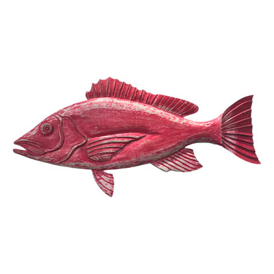 Red Snapper Wood Wall Art - Pink