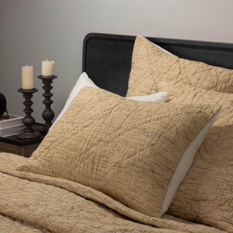ADley, champagne, shampooing standard, Jaune / crème, Couvre-oreiller double / double