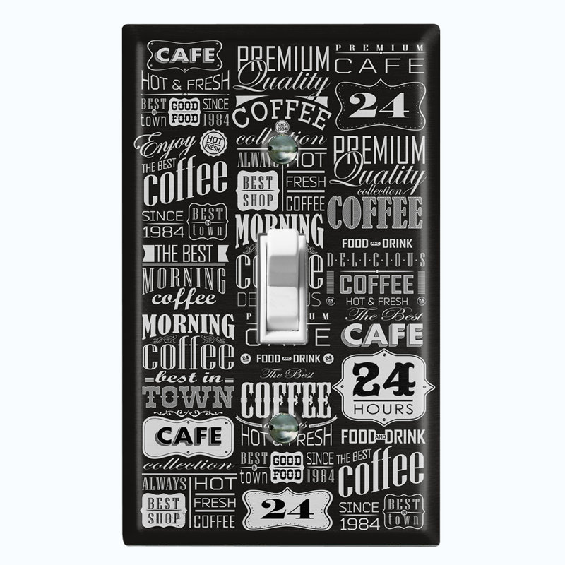 Plaque murale d'interrupteur à bascule 1 face Coffee Diner