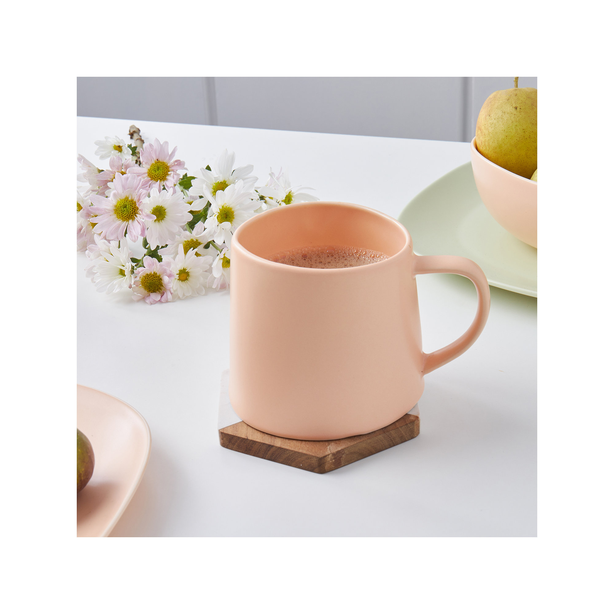 Stone Lain Delilah Mug Set Porcelain, Pastel Orange